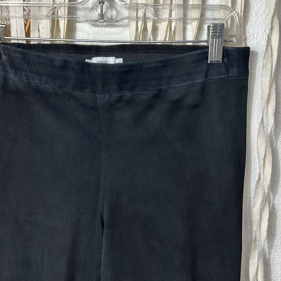 Vince Pull On Stretch Suede Pants Black Size L - Picture 3 of 10